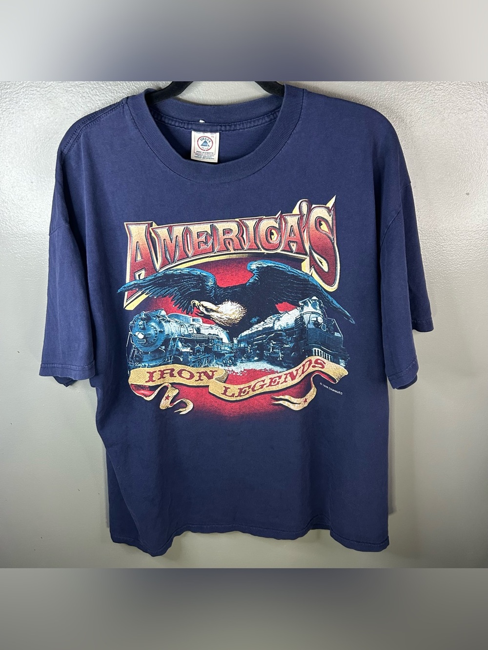Vintage 90s 1999 Changes Americas Iron Legends Eagle Train Biker Shirt Size XL
